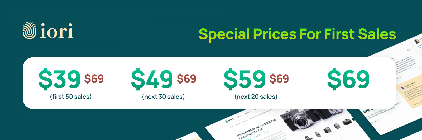 Special Prices for First Sales